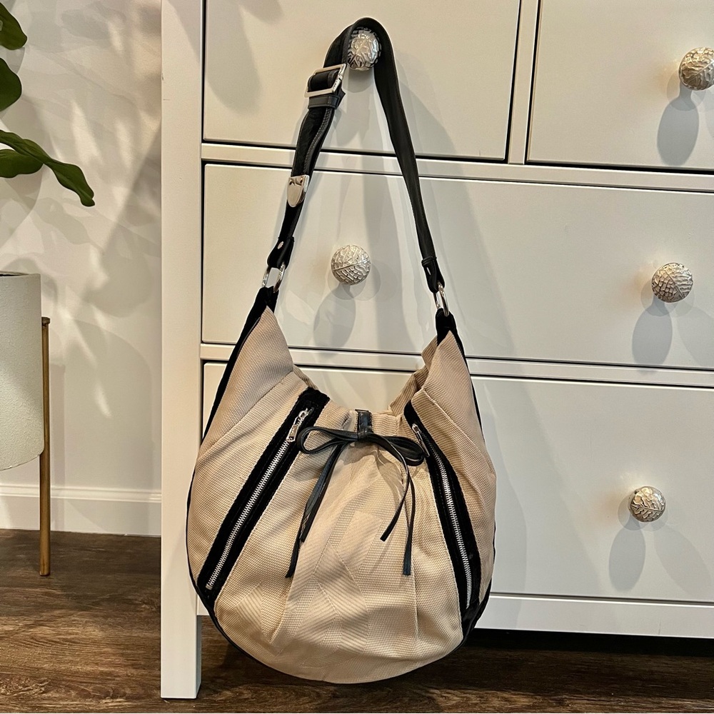 Yves Saint Laurent Beige and Black Hobo Bag
